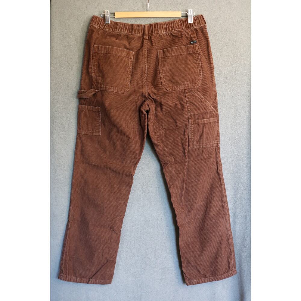 PACSUN Mens Medium Cargo Pants Brown Corduroy Loose Straight 7 pockets Boho - Picture 2 of 11